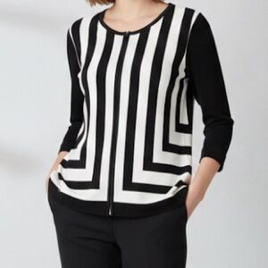 Tribal Navy Blue White Geometric Cardigan